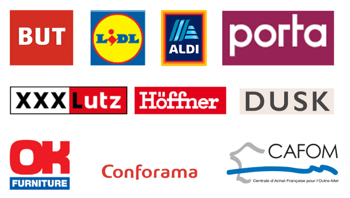 Customer logos served by YSL Furniture Group