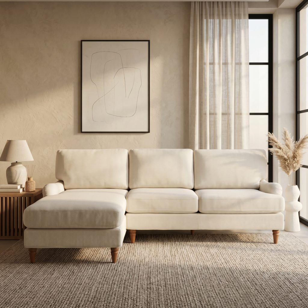 UK Market Trending L-Shaped Chaise 3-Seater Sofa, BF26017